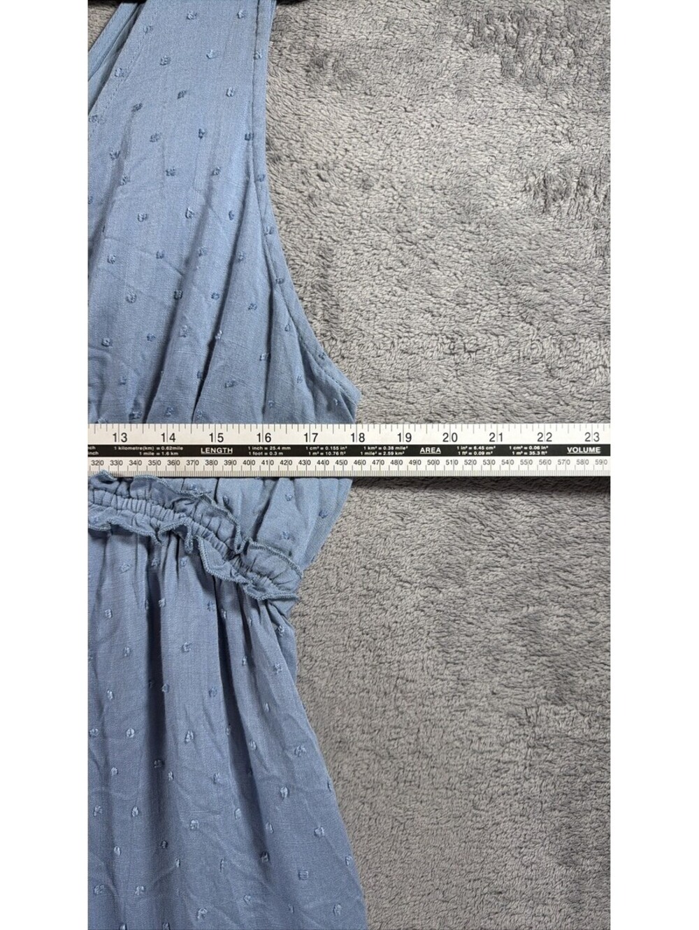 Lulus Blue Swiss Dot Tiered Mini Dress Sleeveless V-Neck Women Size XL - Picture 9 of 13